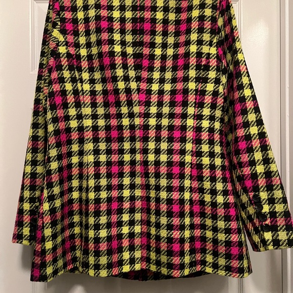 Avec Les Filles Neon Pink, Yellow & Black Plaid Blazer - Picture 5 of 5